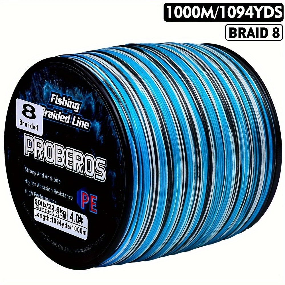 Braided Fishing Line 8 Strand 1094 Yards – Zero Stretch Superline 10LB to 100LB Test, Abrasion Resistant, Freshwater & Saltwater, Gray Green Blue Camo, 1000M Spool