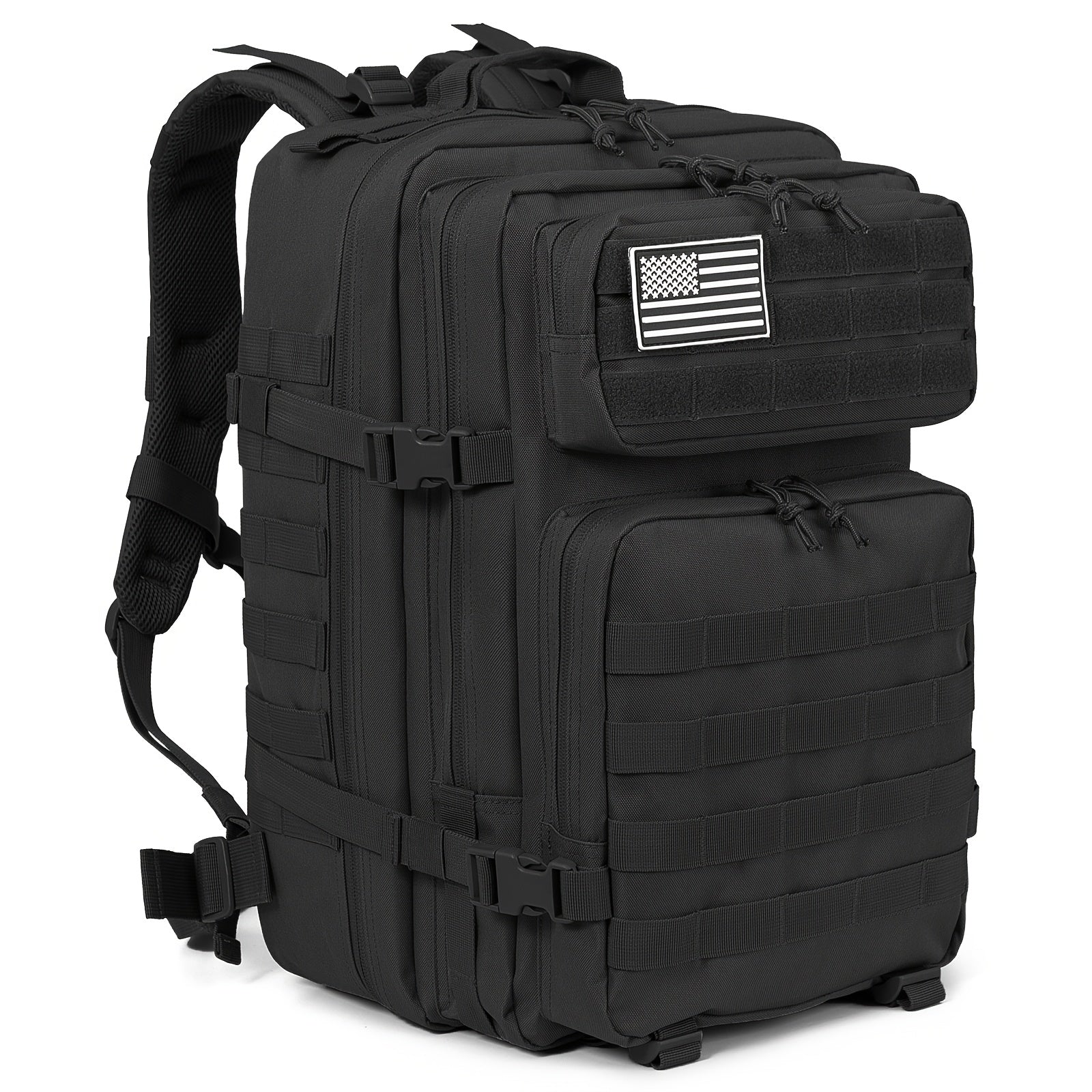 Large Tactical Travel Backpack Carry-On Approved Laptop Compartment Heavy Duty Rucksack Multiple Pockets 13 Colors Hiking Camping School Work Men Women 45L