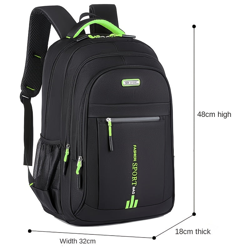 Men's Large Capacity Travel Backpack 3-Piece Set – Durable Nylon, Multi-Compartment Business & Campus Bag with Adjustable Straps, Black Laptop Backpack for Men