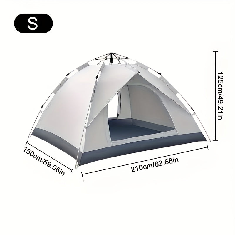 Pop Up Tent 3 Seconds Quick Open – Automatic Camping Tent, Fiberglass Poles, Oxford Cloth, All-Season Zip Closure, Double Door & Window Options, 2 Person, for Hiking, Travel & Beach