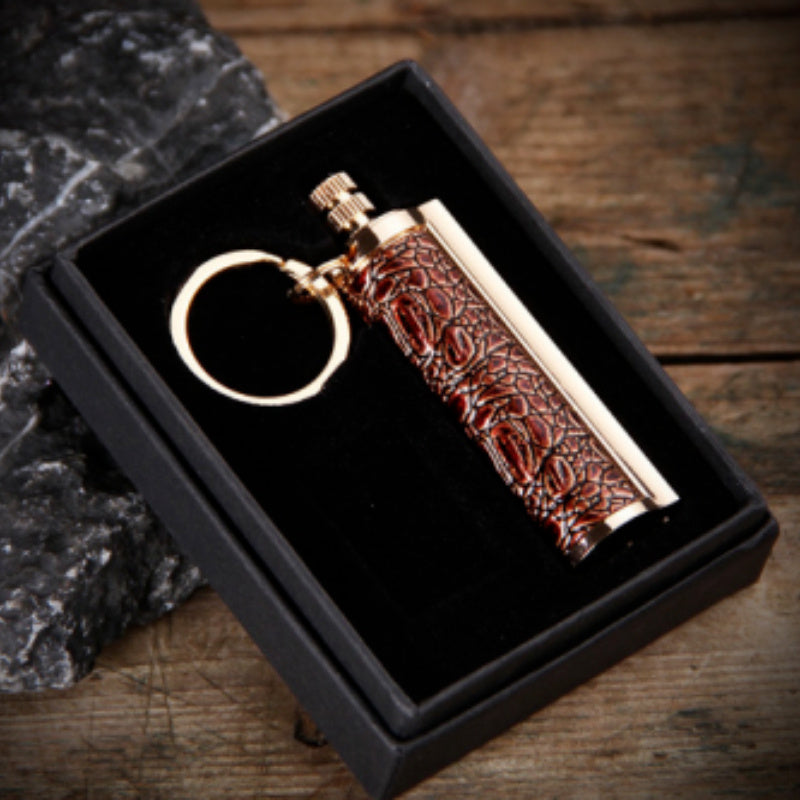 Flint Fire Starter Keychain Metal Matchstick Permanent Match Lighter Portable Waterproof Emergency Fire Starter Gear for Outdoor Camping Hiking Survival EDC Men's Gift