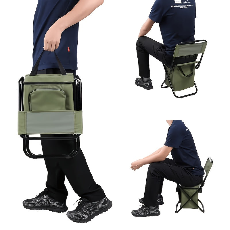 Folding Camping Chair Lightweight Portable with Backrest & Carry Bag – Heavy Duty Outdoor Seat for Camping Hunting Fishing Hiking Beach Picnic – Compact Collapsible Camp Chair for Adults Green Camo Blue