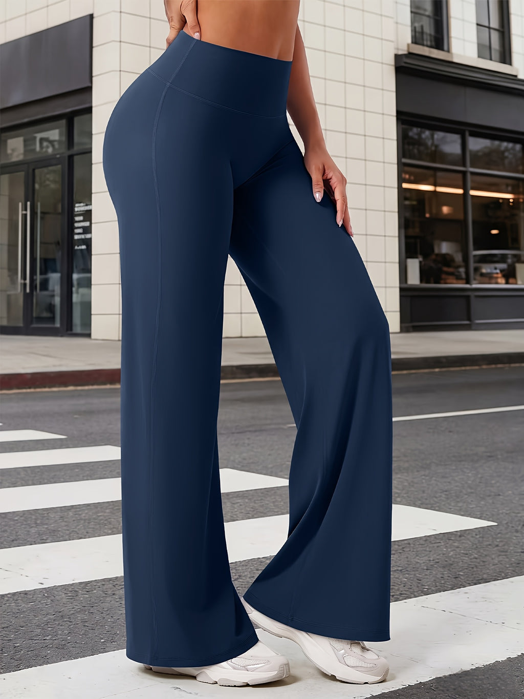 Women's Loose Straight Leg Yoga Pants – Breathable Soft Fabric Relaxed Fit Casual Lounge Trousers for Yoga, Workout, Home & Everyday Wear | S-XL | Chestnut, Cyan, Grey, Black