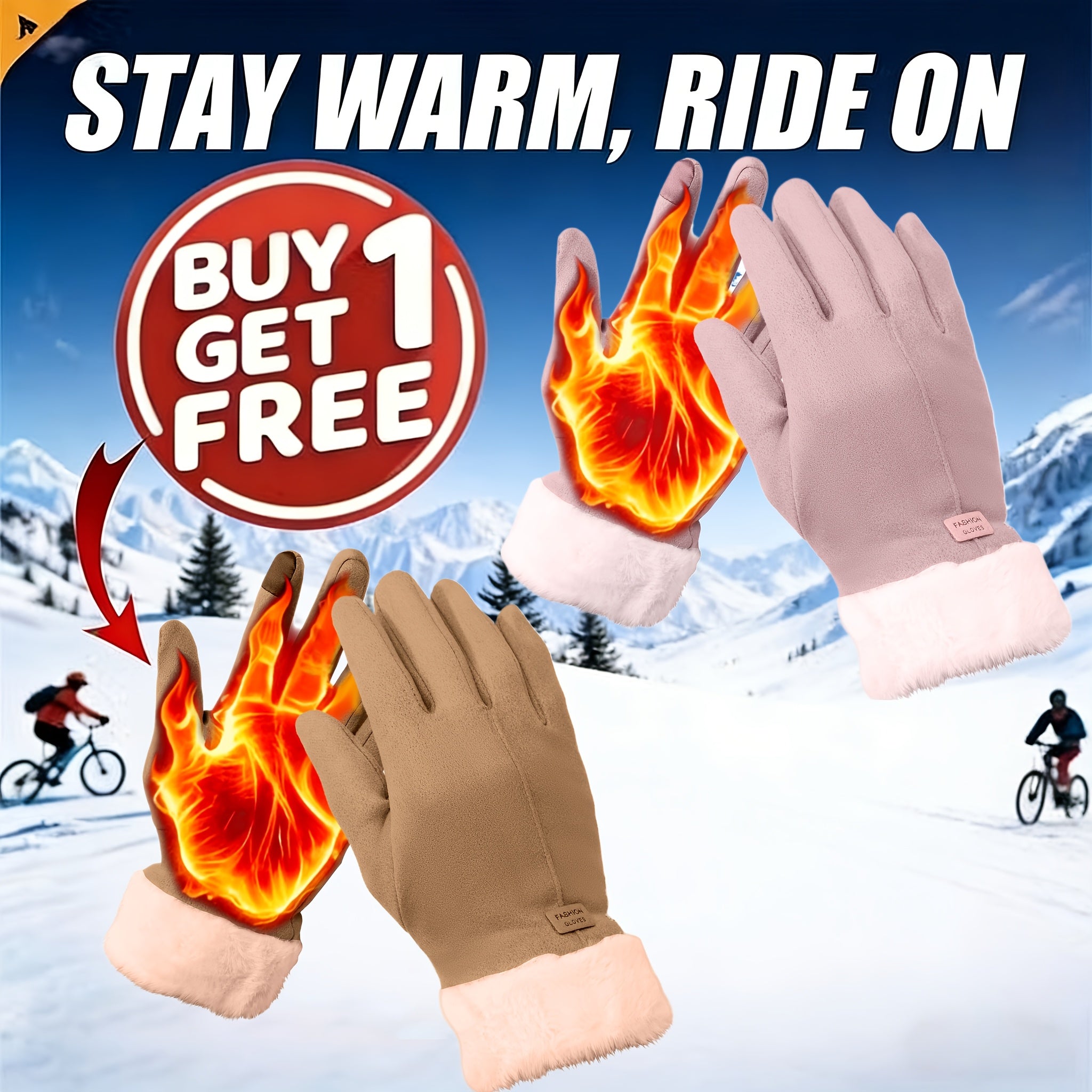 Women's Touchscreen Winter Gloves Windproof Fleece-Lined Thermal - 1/2/3 Pack for Cycling Outdoor Activities, Soft Warm Cold Weather Gloves Black Gray Blue Brown Pink