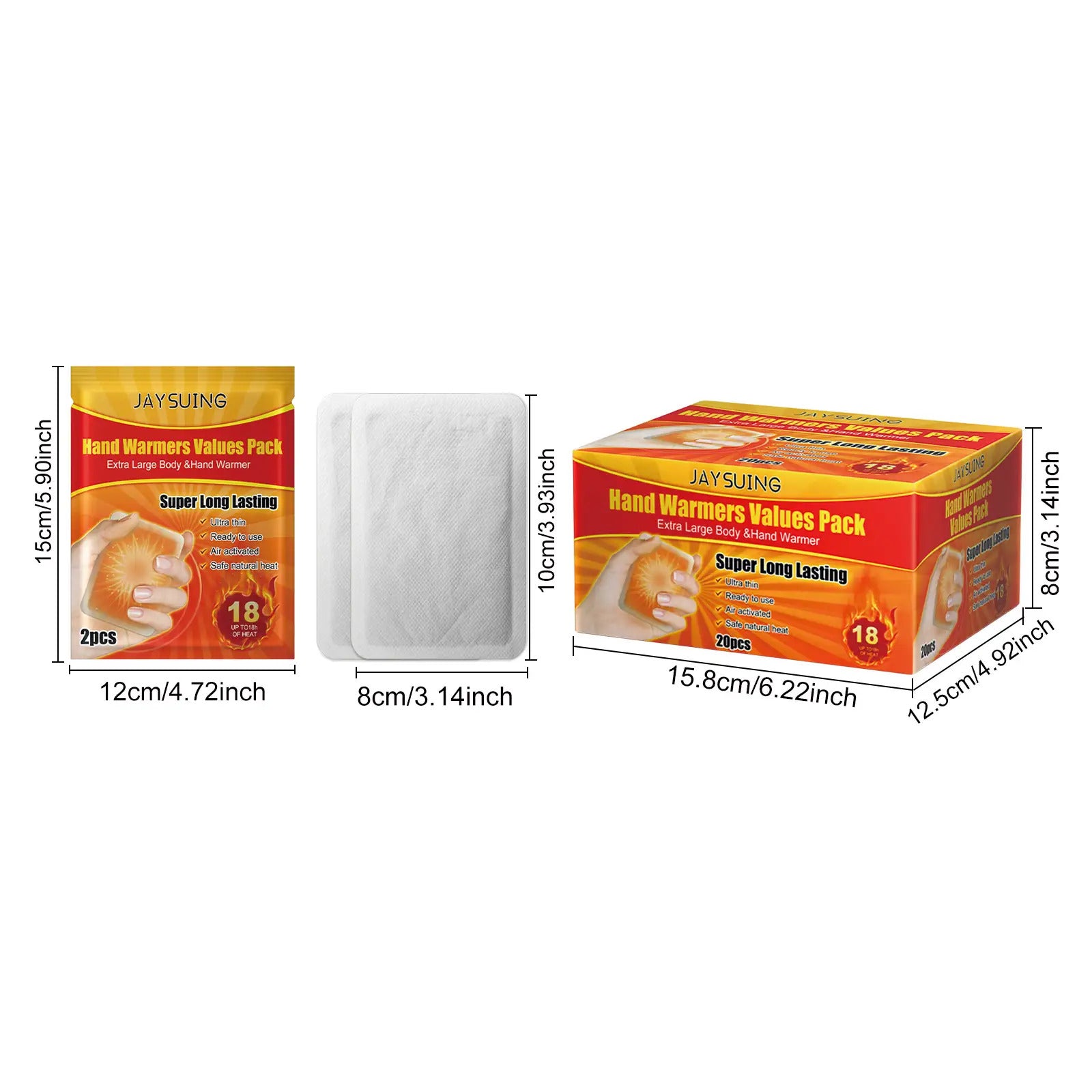 Hand Warmers 20 Pack – 10-Hour Lasting Heat, Odorless Disposable Warmers for Outdoor Activities, Camping, Hunting, Skiing, Travel & Cold Weather Baby Use