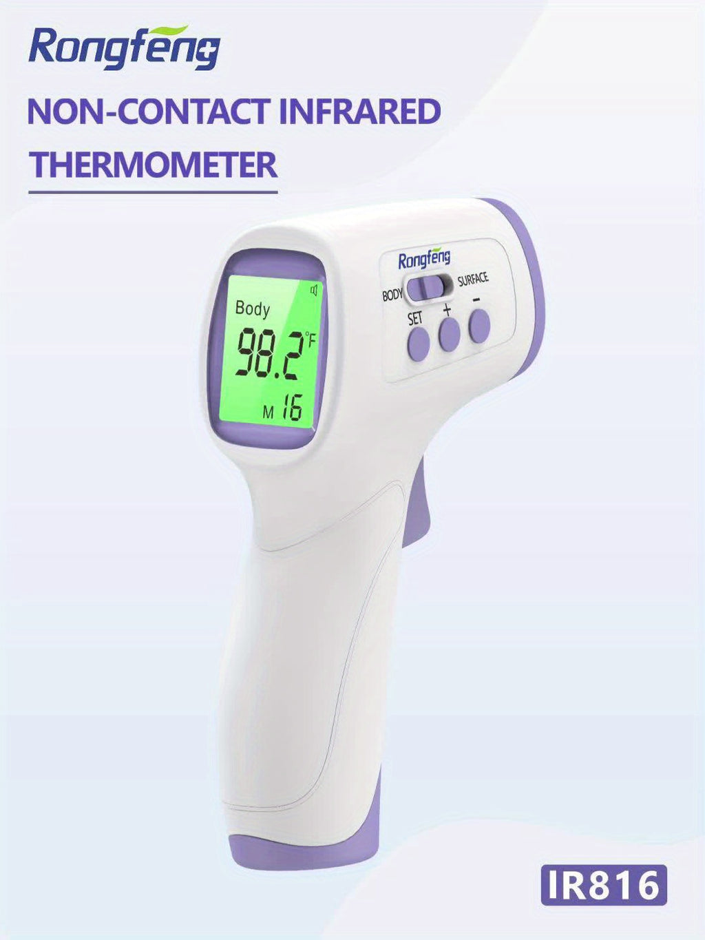 No-Touch Forehead Thermometer for Adults & Kids – Infrared Digital Thermometer with Fever Alarm, 3-Color Backlit, 28 Memory Recall, Fast 1-Second Reading, Baby & Family Home Use