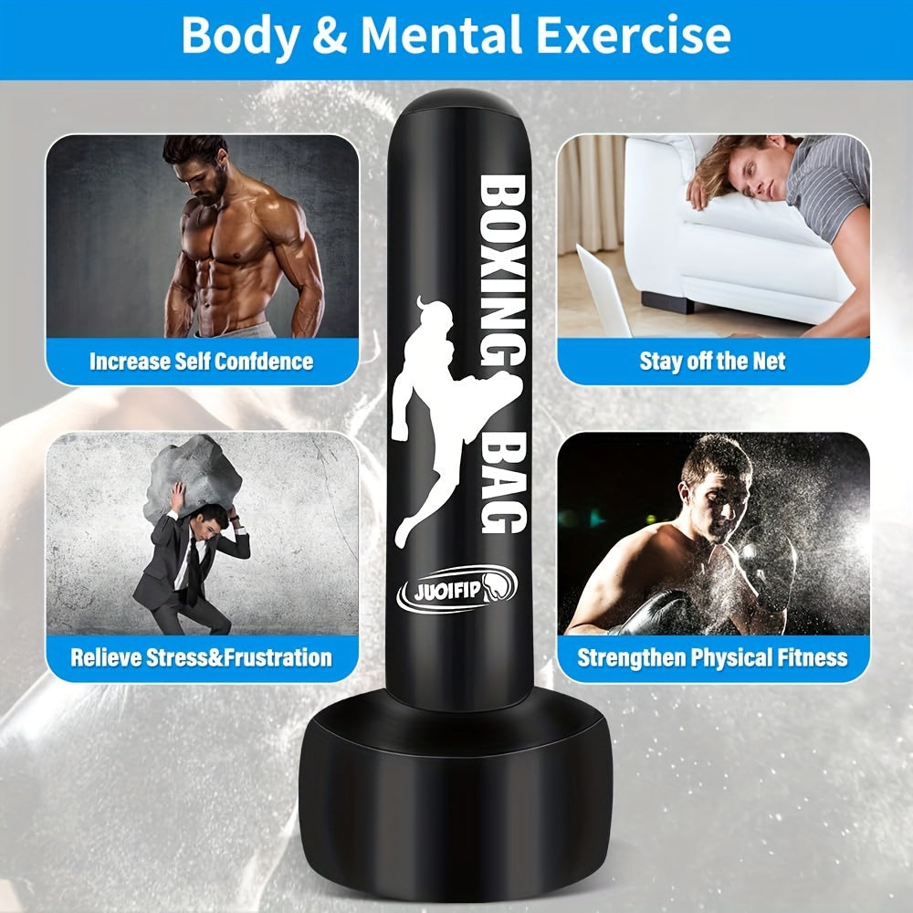 69 Inch Freestanding Punching Bag for Adults – Heavy Duty Inflatable Standing Boxing Bag with Sturdy Base for Boxing Kickboxing MMA Fitness Training Indoor Outdoor