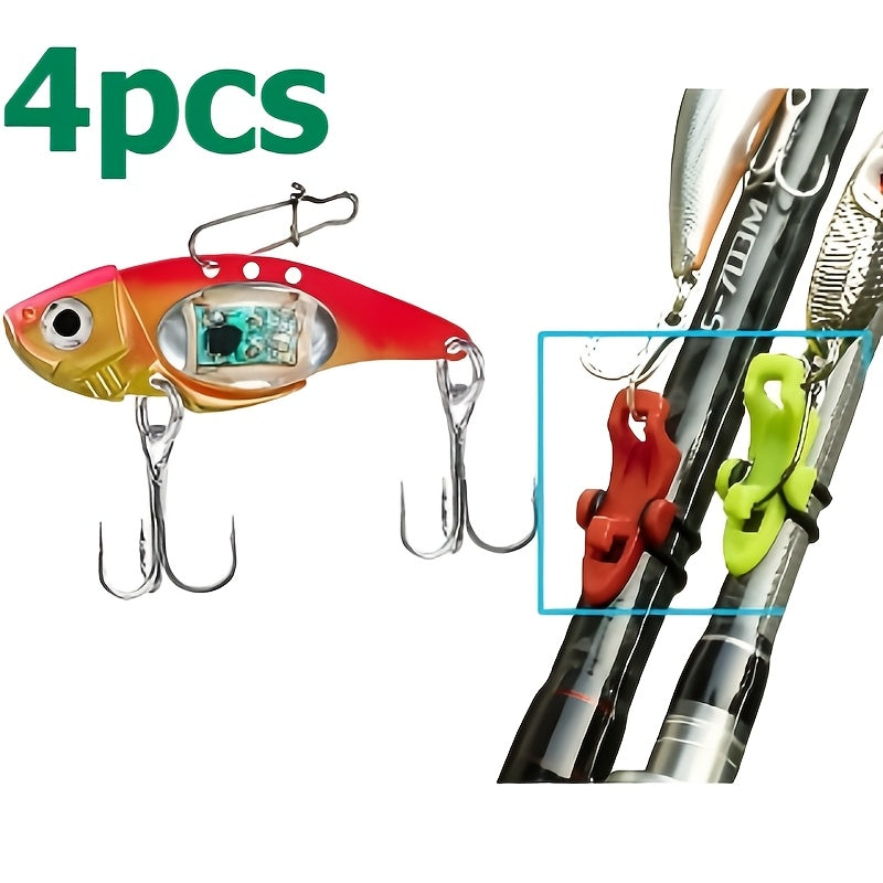 Electronic LED Fishing Lure with Sound & Vibration - Aluminum Alloy Fish-Shaped Bait Attracts Fish from 500M, Outdoor Fishing Gift for Enthusiasts (2/3/4pcs)