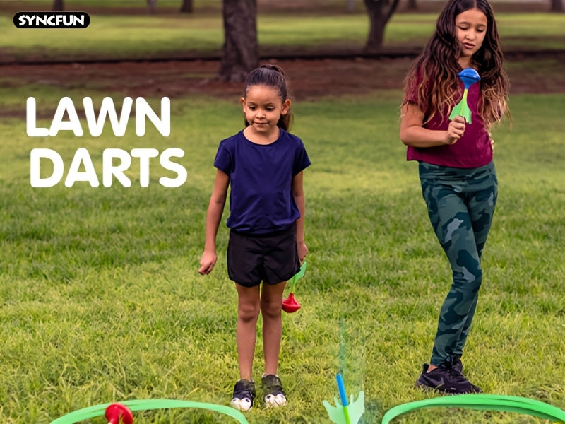 Lawn Darts Game Set 6 Piece Glow in the Dark Outdoor Yard Games for Kids Adults Family Soft Tip Safe Backyard Toss Game