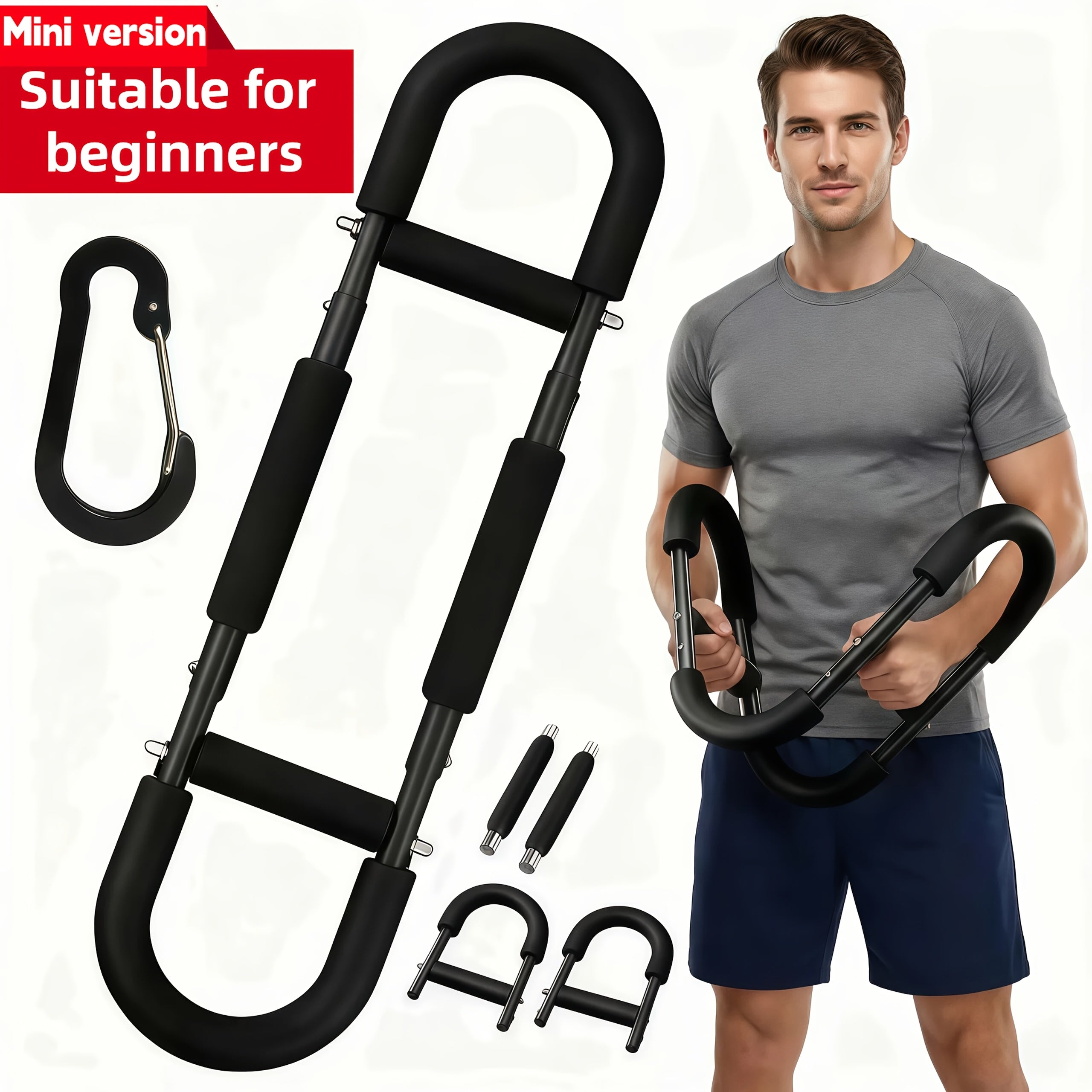 Arm Strength Trainer 3-Bar 3-Level Adjustable – Portable Detachable Forearm Chest Workout Device for Home Gym, Strength Training Muscle Building