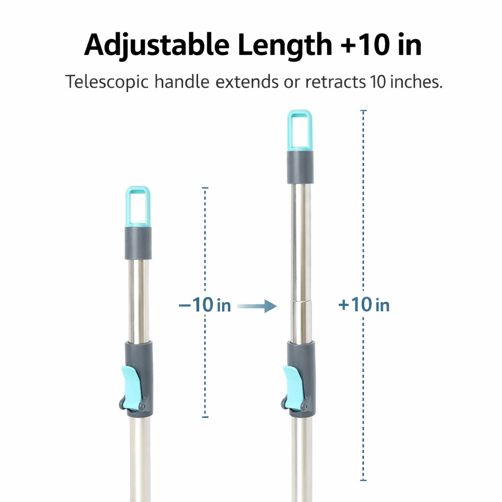 360° Spin Mop and Bucket Set with Wringer - Stainless Steel Handle, Microfiber Refills, Spinning Floor Cleaning System for Hardwood, Tile & Laminate