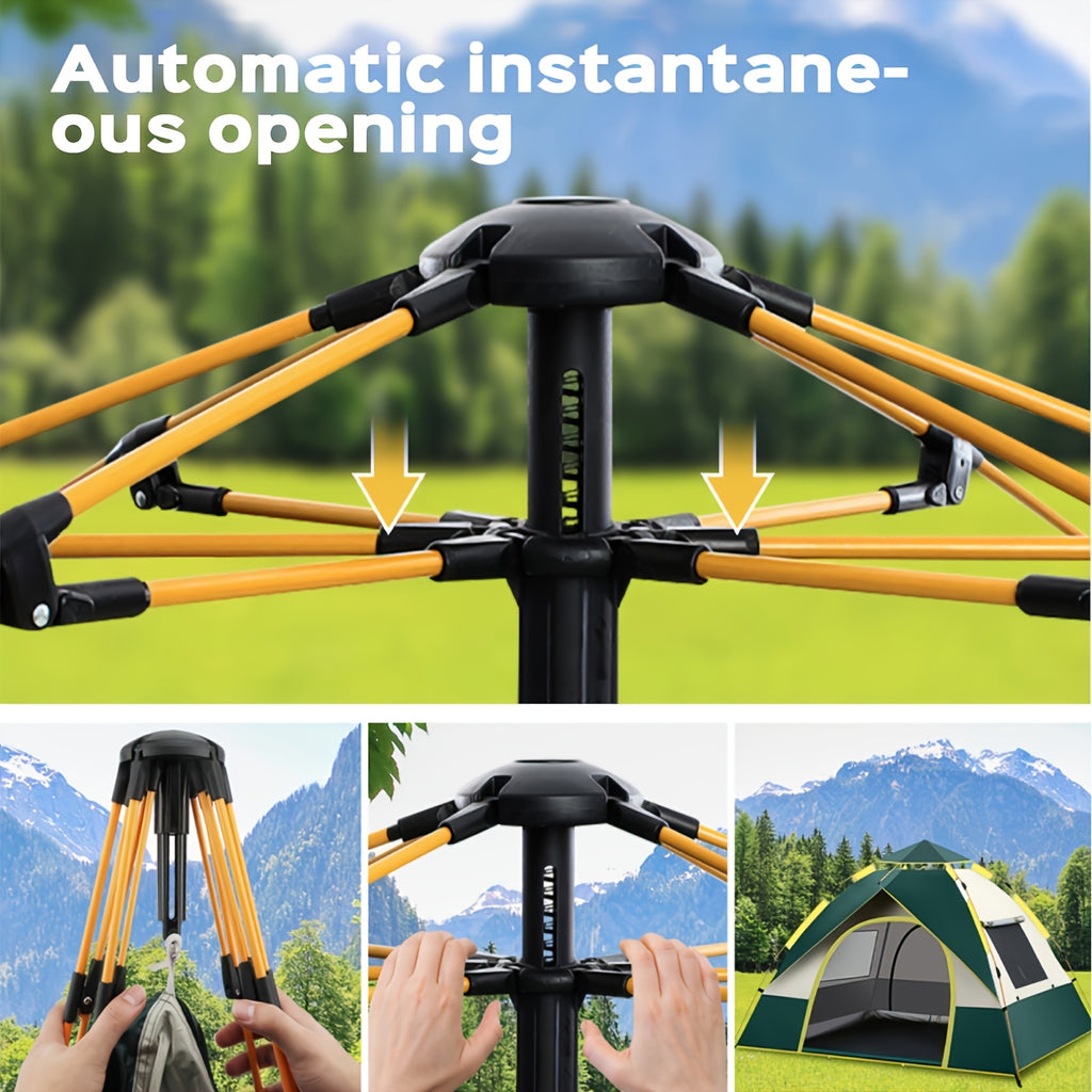 SKYNEST Instant Setup Camping Tent 1-4 Person All Season with Dual Doors & Mesh Windows – Windproof Lightweight Pop Up Tent for Camping Hiking Hunting