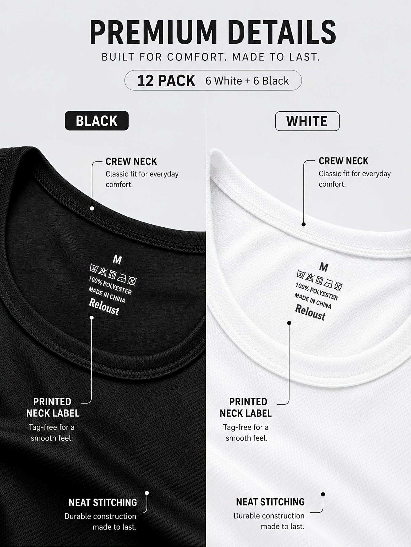 Moisture Wicking Gym T-Shirts 12-Pack Unisex Quick Dry Athletic Crew Neck Tees Loose Fit Breathable Workout Shirts Men Women Multi-Pack Value Set
