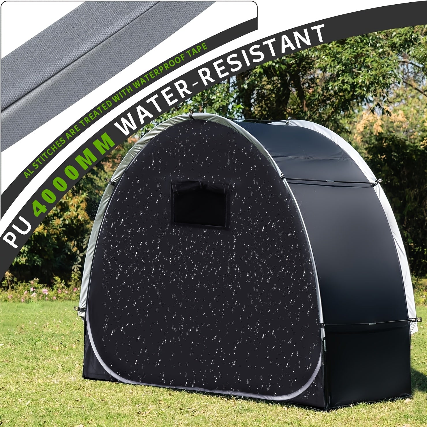 Outdoor Bike Storage Shed Tent 2-3 Bikes 210D Oxford Fabric PU4000 Waterproof UV Resistant Portable Bicycle Storage Tent Garden Tool Lawn Mower Storage All-Season