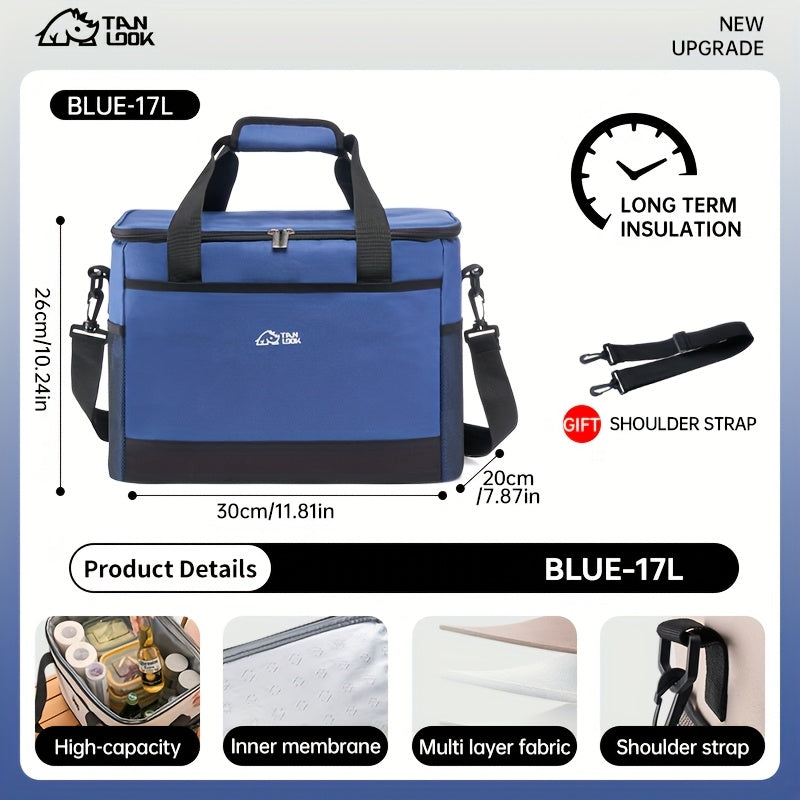 Insulated Cooler Bag Large Capacity Portable Lunch Bag for Camping Hiking Picnic Beach Car Travel Outdoor Food Storage