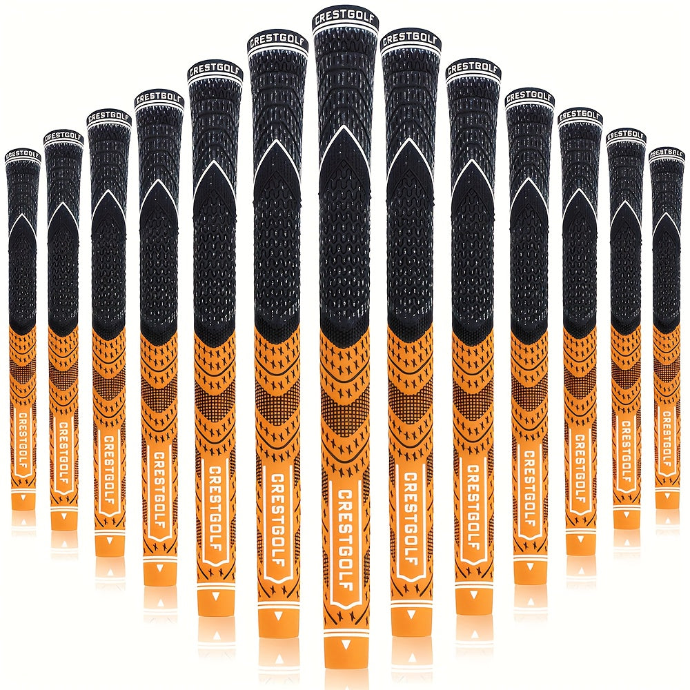 13pcs Golf Grips Set Midsize All Weather Compound Hybrid Rubber Golf Club Grips Ecological Yarn Thread Technology Multiple Colors