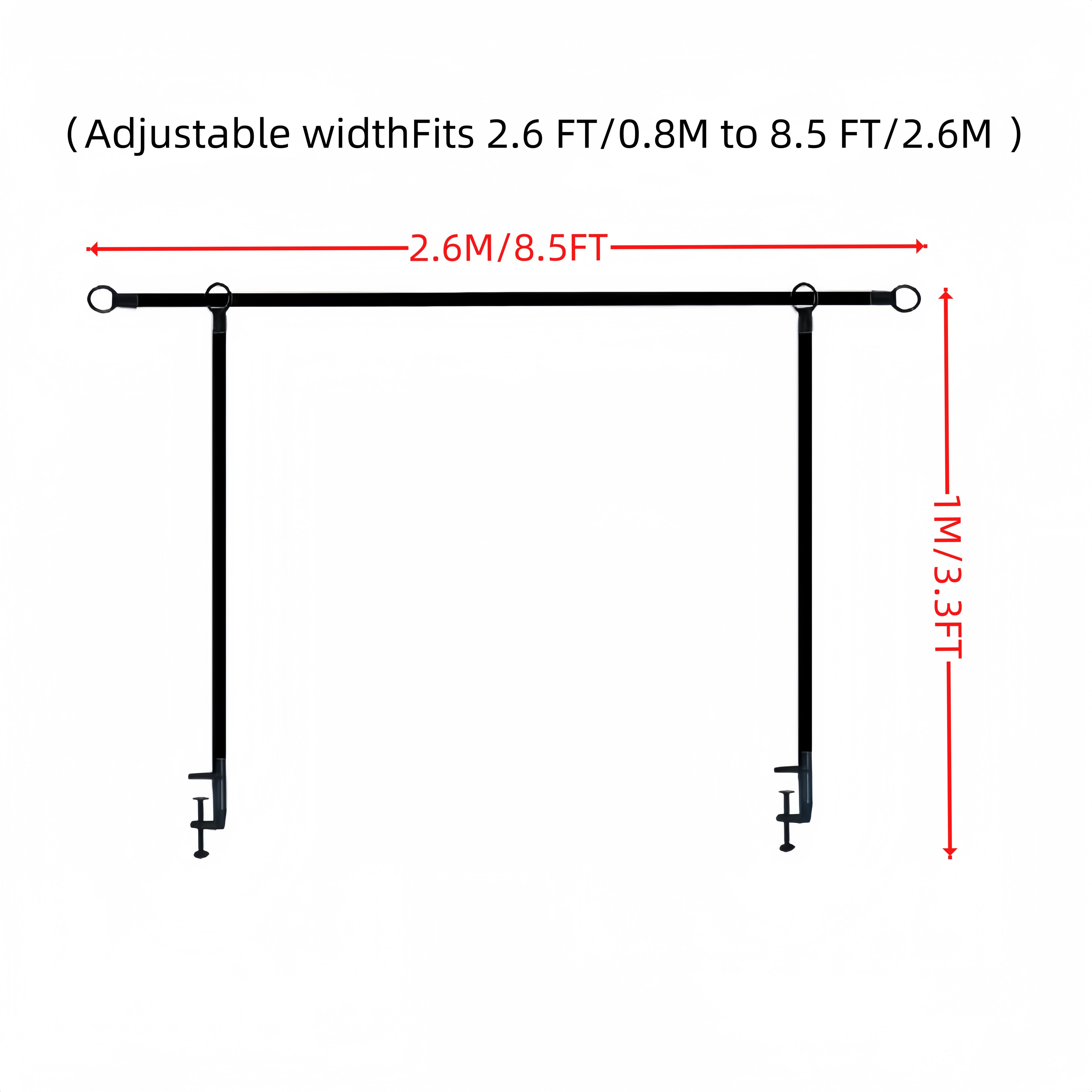 Adjustable Table Arch Stand 2.6-8.5ft Extendable Balloon Arch Frame with Clamp Base – DIY Party Decoration for Weddings Birthdays Baby Shower Christmas Events Indoor Outdoor