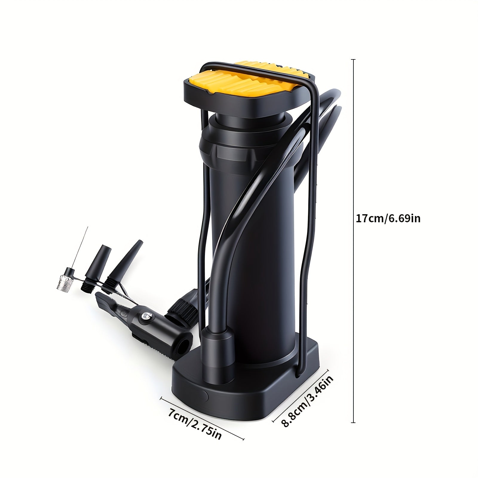 Foot Pump Portable High Pressure Inflator for Bicycle Car Motorcycle Basketball Universal Floor Pump Auto Rebound Compact