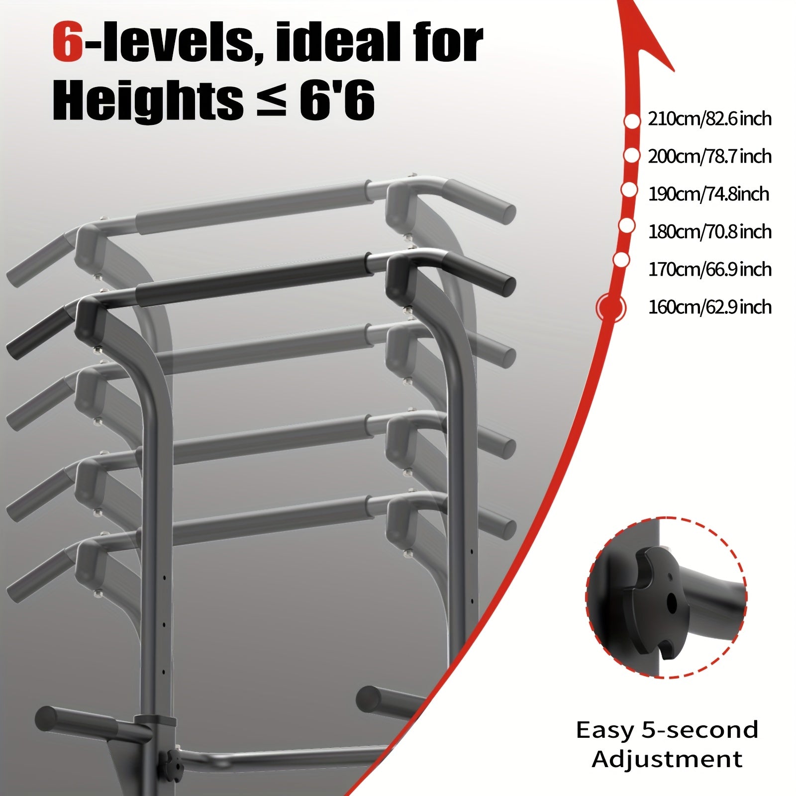 Power Tower Dip Station with Adjustable Height for Home Gym, Multi-Function Pull Up Bar Station for Strength Training, Workout Fitness Station for Dips Push Ups Knee Raises