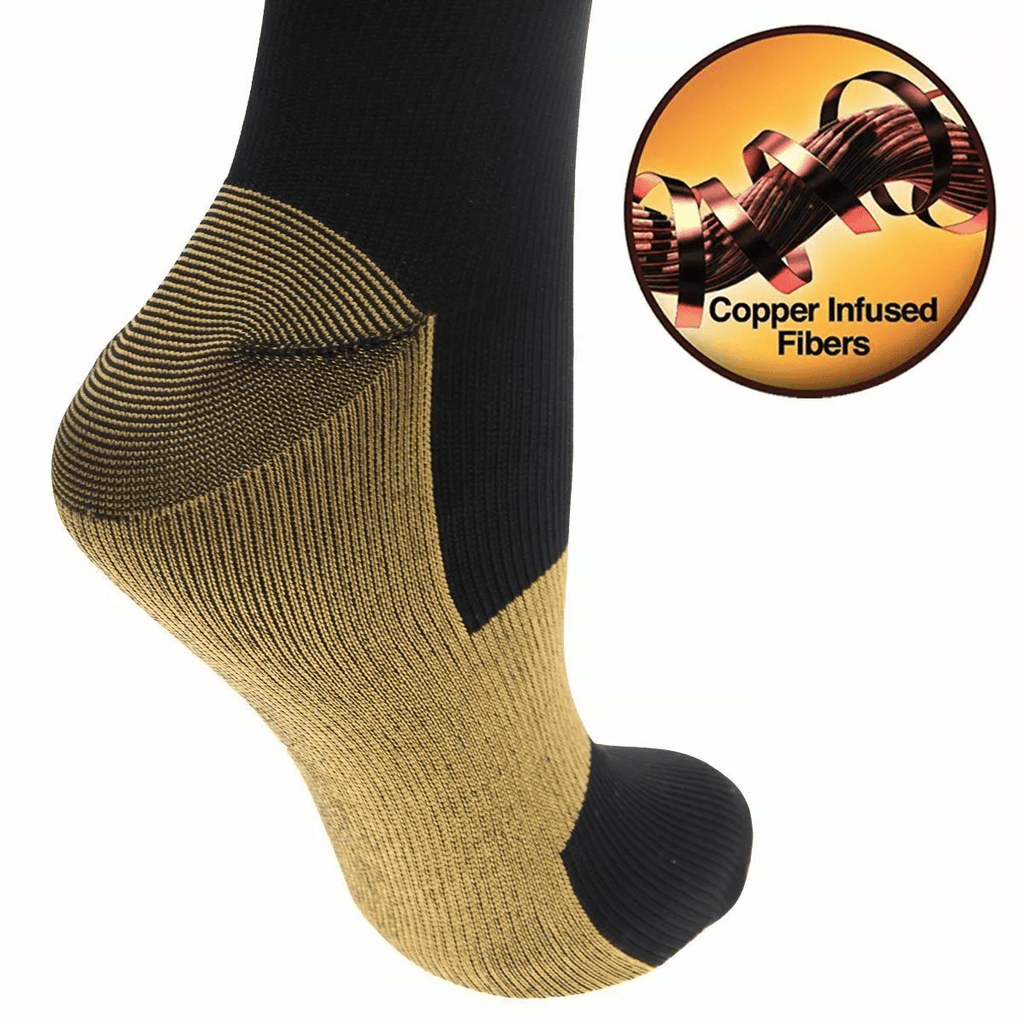 Copper Compression Socks 10 Pairs Unisex – Graduated Compression for Running Cycling Hiking Climbing Daily Wear Women Men S/M L/XL XXL Black