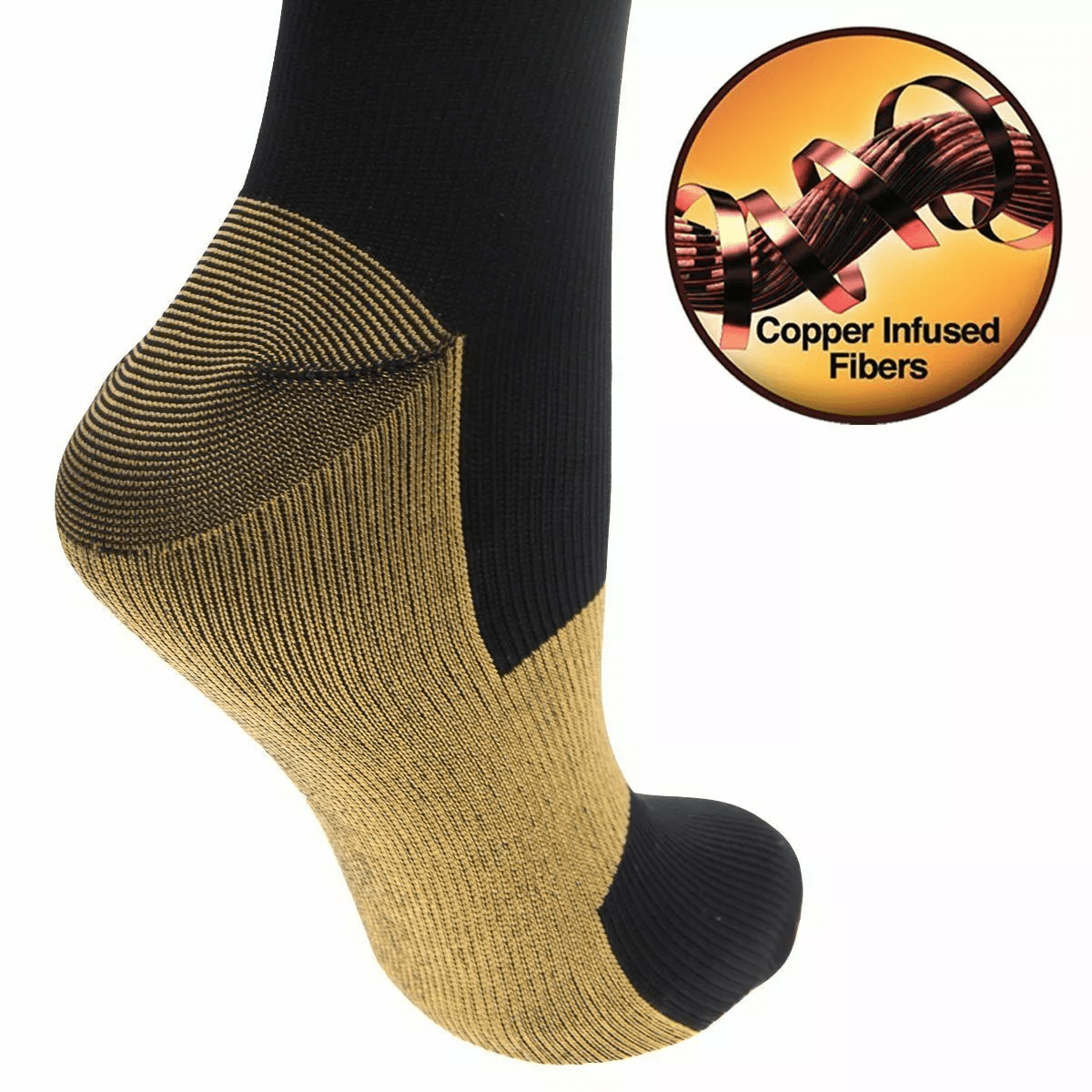 Copper Compression Socks 10 Pairs Unisex – Graduated Compression for Running Cycling Hiking Climbing Daily Wear Women Men S/M L/XL XXL Black