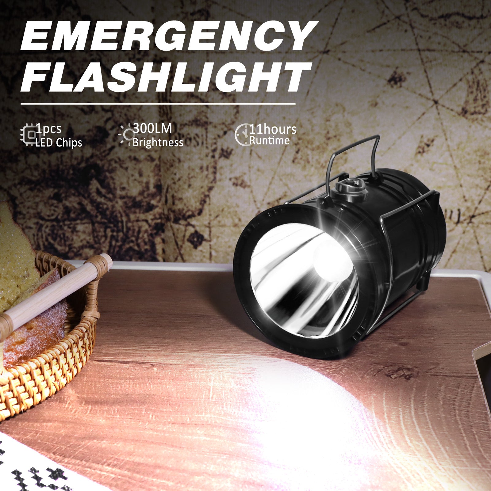 4-Pack Solar Camping Lantern LED Collapsible Rechargeable Flashlight – IPX4 Waterproof Emergency Hanging Light for Camping, Hurricane, Power Outage & Survival Kit, Indoor Outdoor