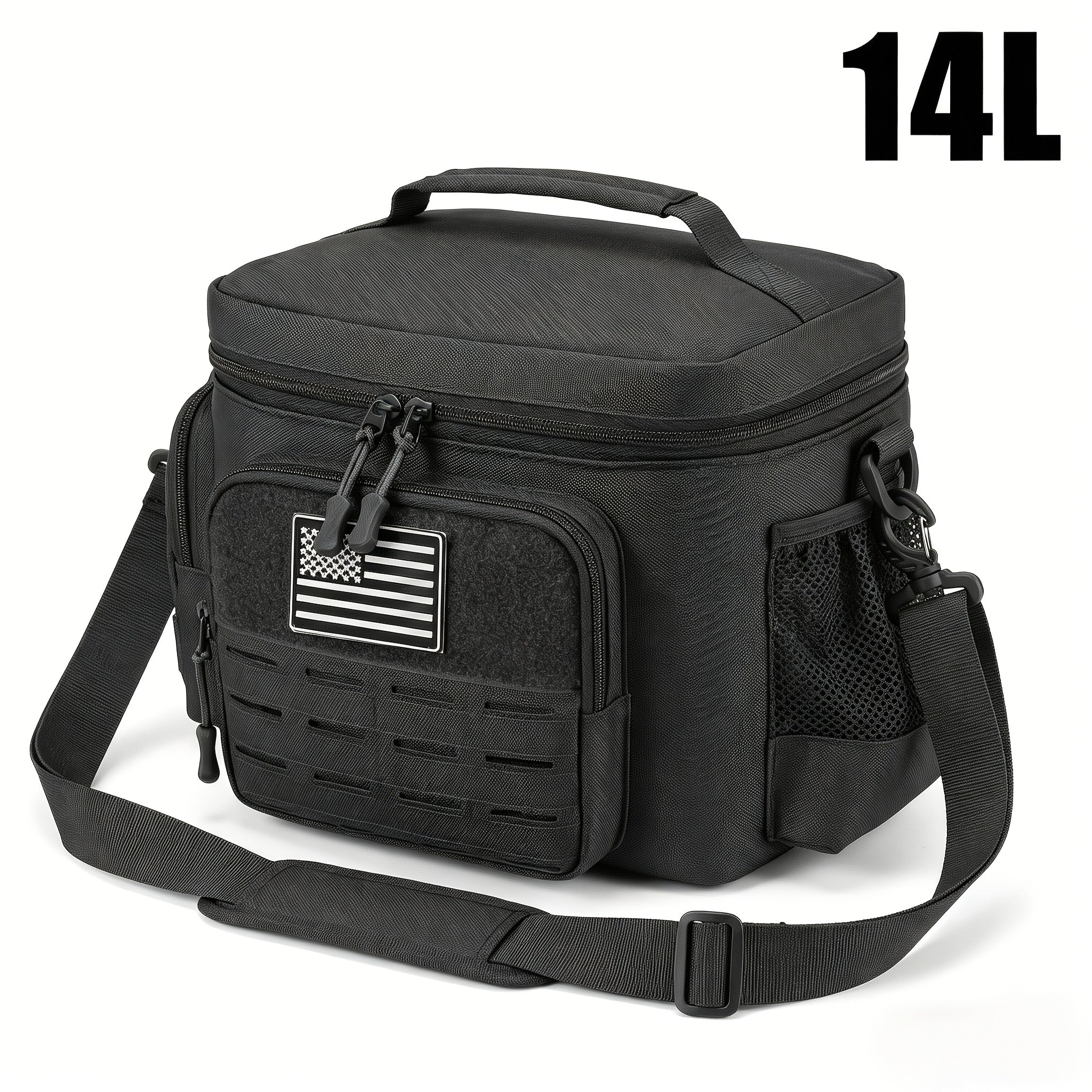 Tactical Insulated Lunch Bag for Men Women with MOLLE Webbing – Large Leakproof Cooler Bag 18L / 3.7gal Expandable Double Compartment Meal Prep Bag for Work Camping Hiking Picnic