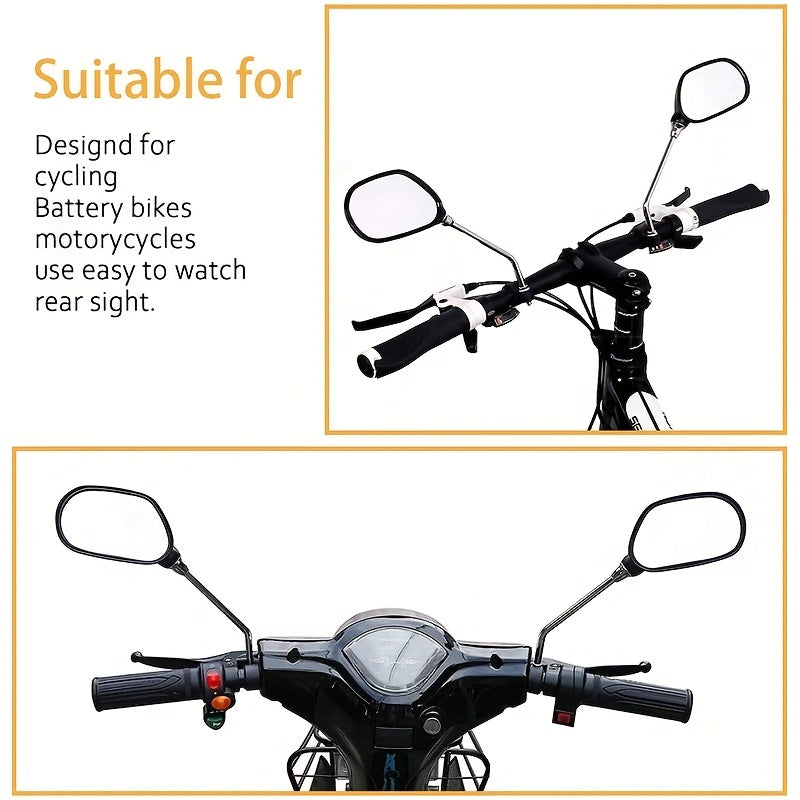 Bike Mirrors 2 Pack Wide Angle 360° Adjustable Bicycle Handlebar Mirrors 22-26mm – Rear View Safety Mirrors for Mountain Road Bike & Motorcycle