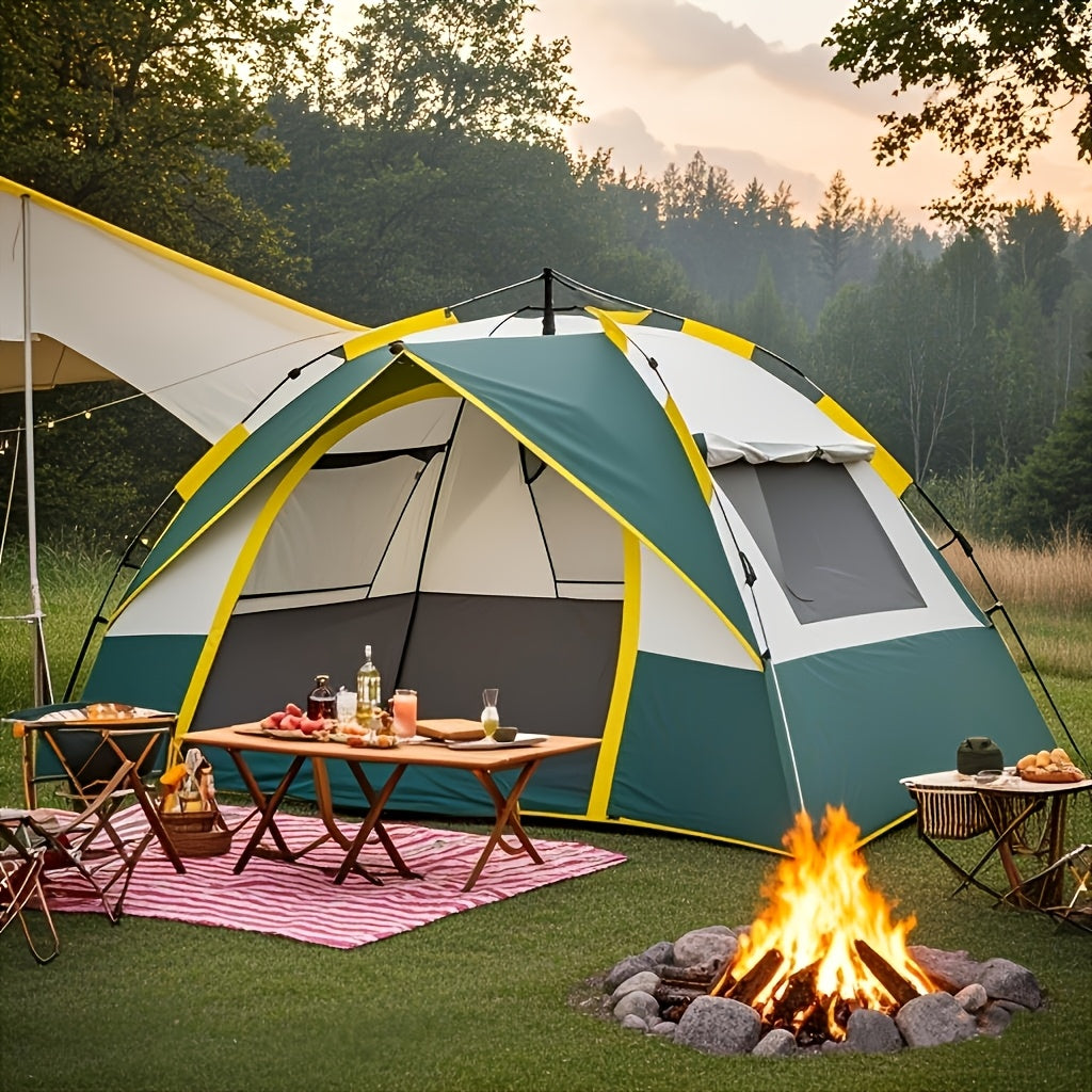 SKYNEST Instant Setup Camping Tent 1-4 Person All Season with Dual Doors & Mesh Windows – Windproof Lightweight Pop Up Tent for Camping Hiking Hunting