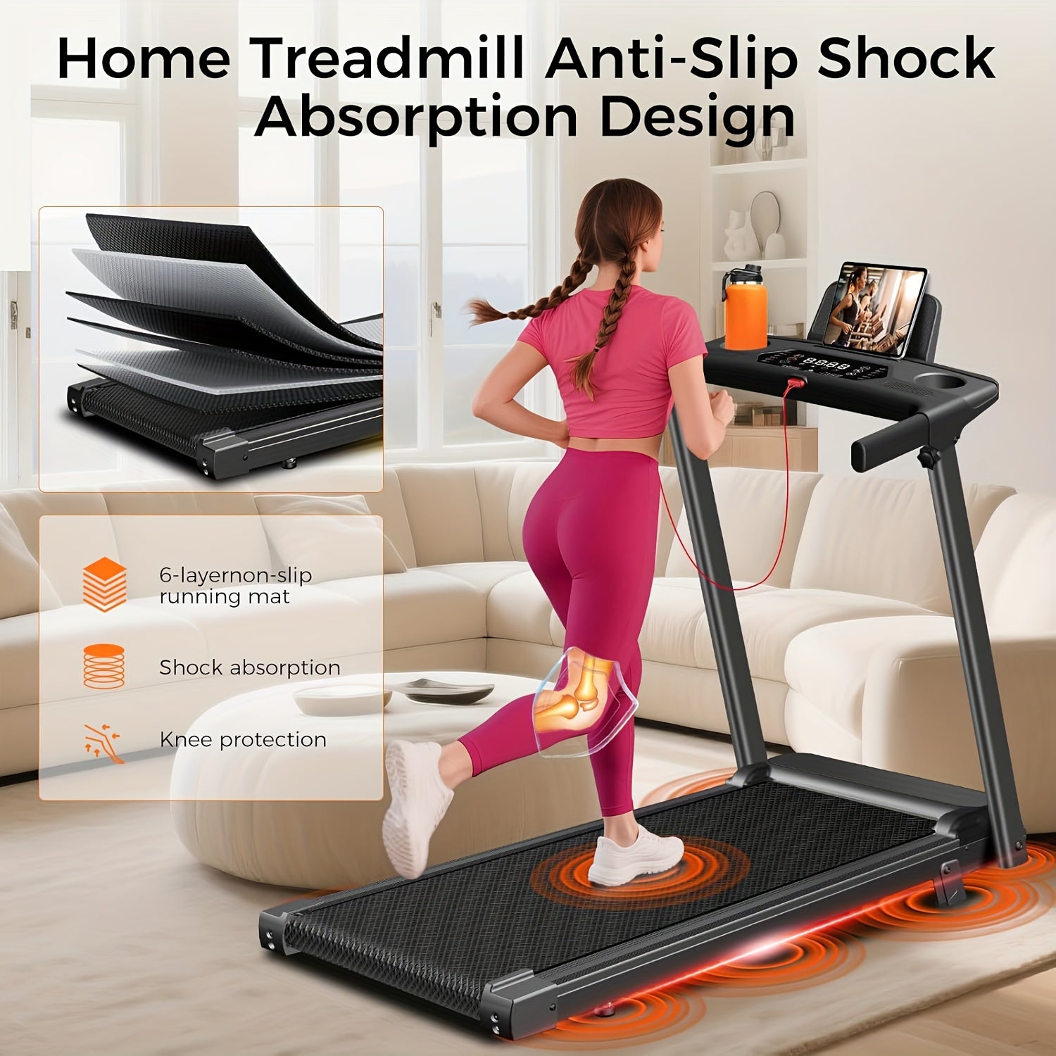 Foldable Treadmill 3-in-1 14% Incline 300 Lbs 3.0HP Quiet Walking Pad – Portable Home Gym Walking Jogging Running Machine with Handle