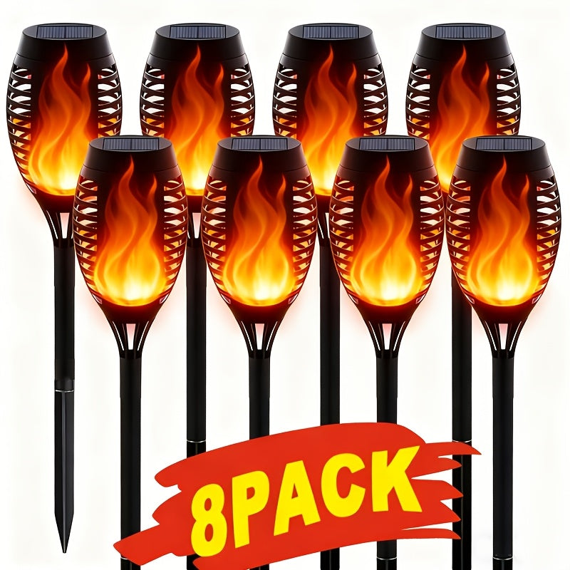 Solar Torch Lights Outdoor Flame Effect LED Garden Yard Decor Waterproof IP55 Warm White Colored 2 8 10 20 Pack