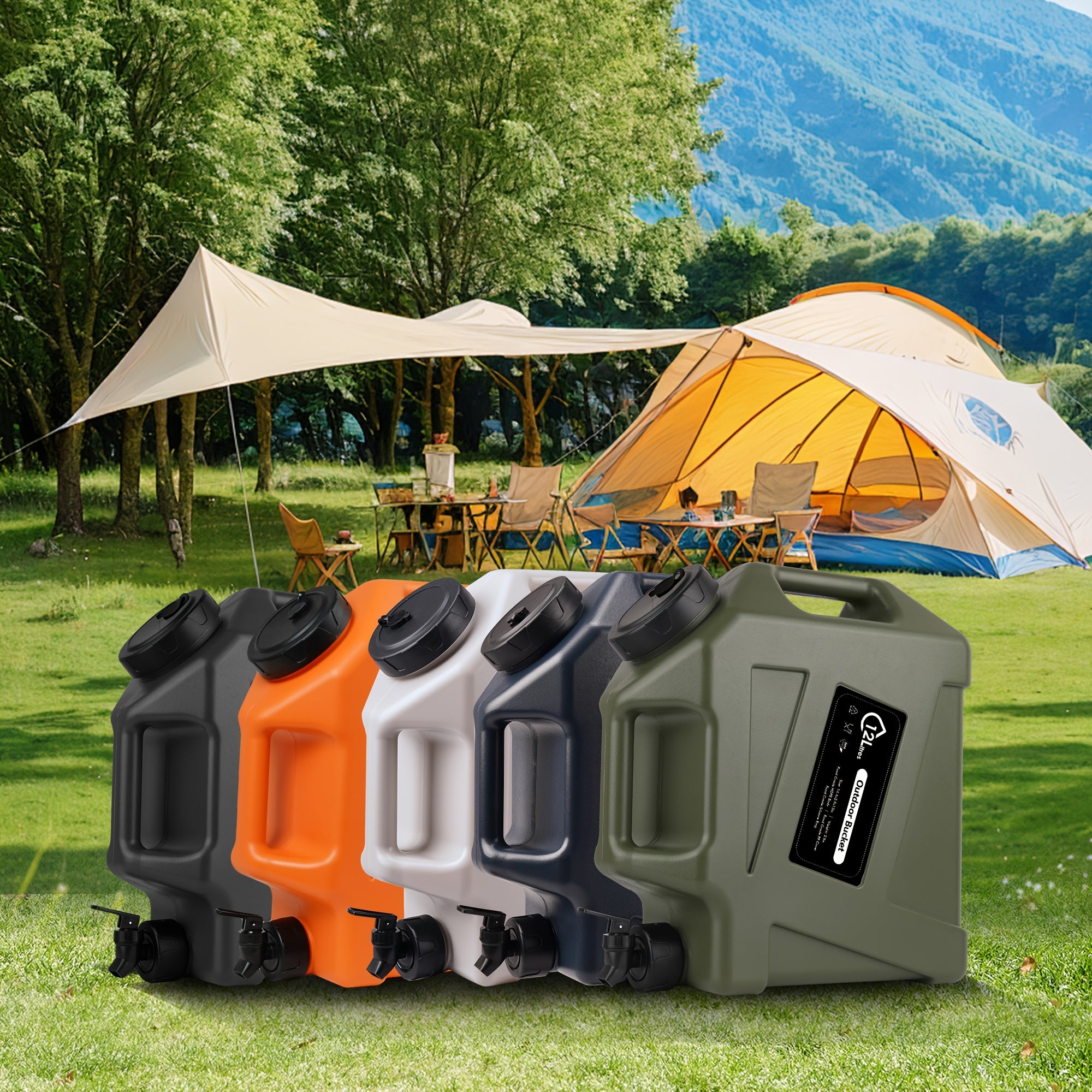 Water Jug with Spigot & 2 Handles – BPA Free PVC Water Container 2.6 to 5 Gal for Camping, RV, Hiking & Outdoor Water Storage, Multiple Colors & Sizes