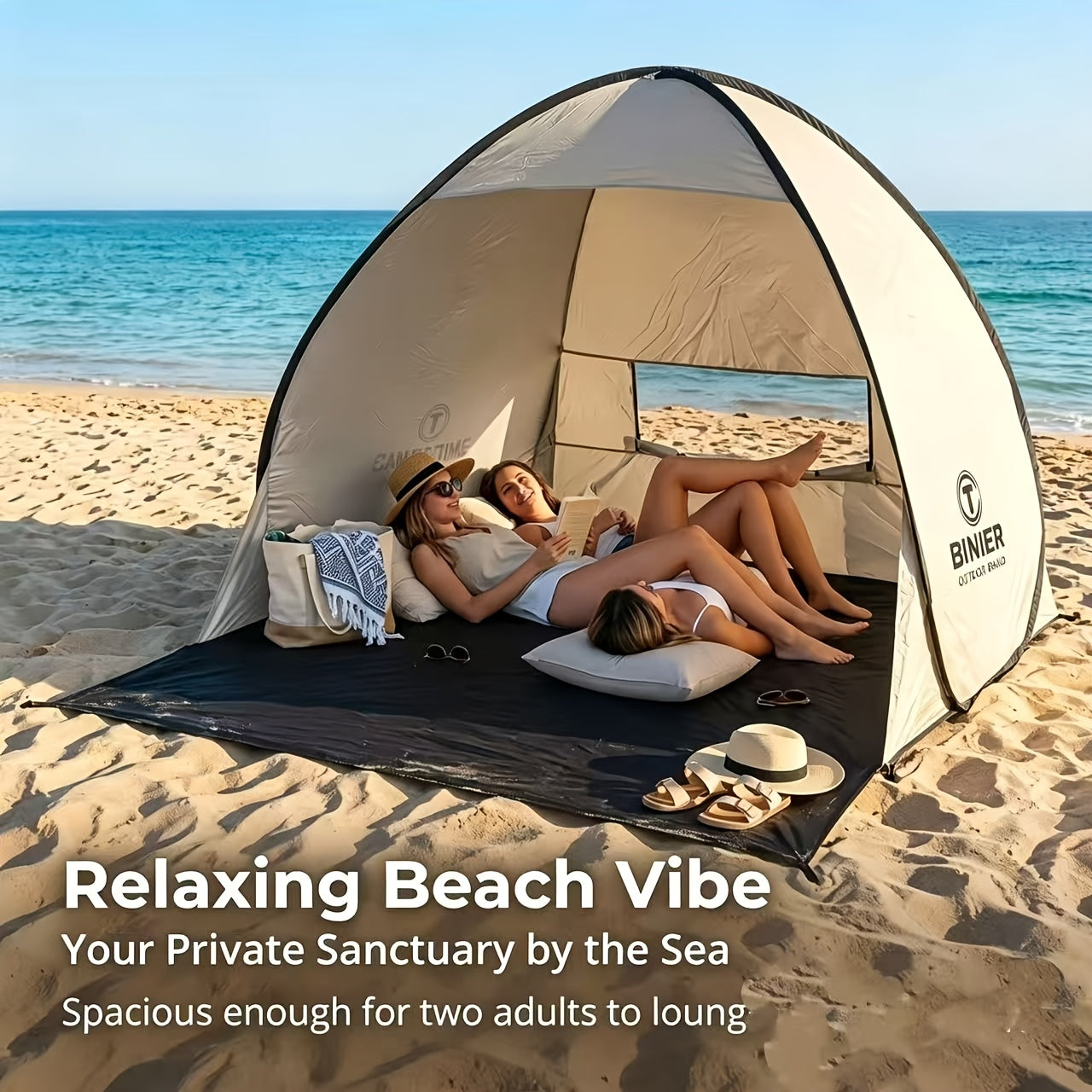 Pop Up Camping Tent 2-3 Person Instant Setup – Portable Sun Shade Shelter with Storage Bag, Foldable Outdoor Canopy for Camping Backyard Garden Beach Hiking Leisure
