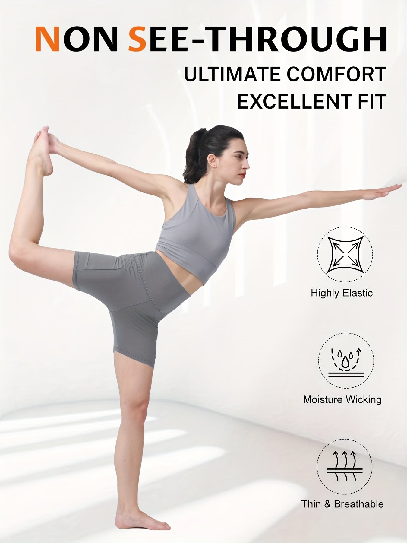 Women's High Waist Yoga Shorts – Sweat-Absorbent Elastic 5-Point Shorts for Cycling, Training & Running, Casual Summer Activewear, M-XXL