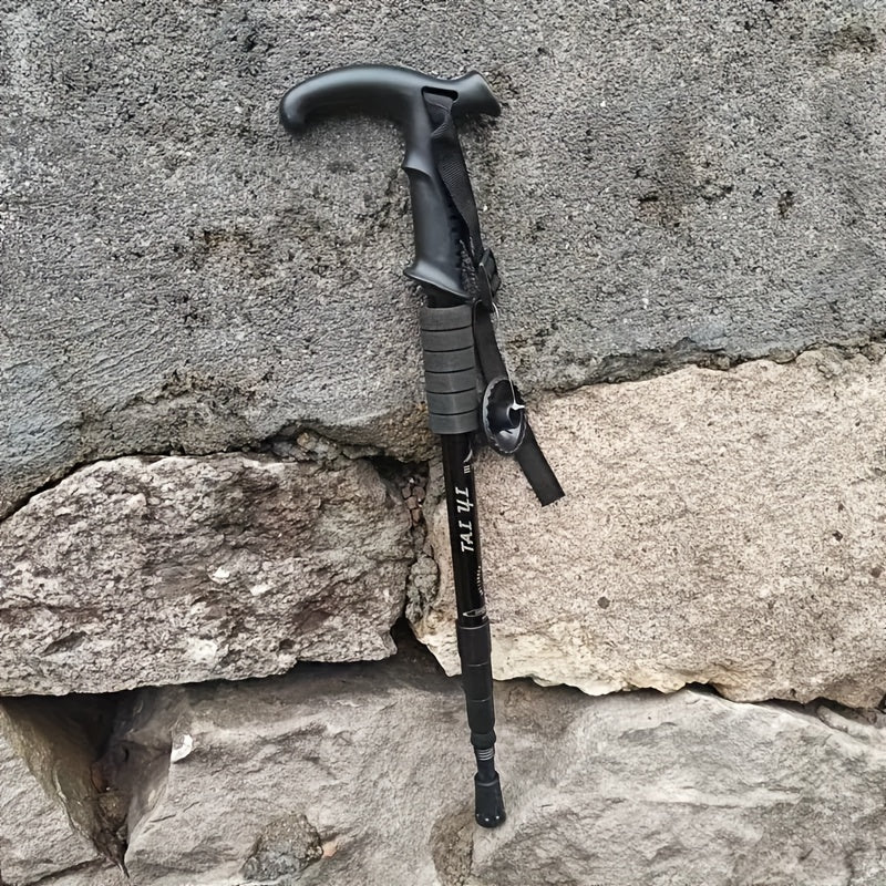 Hiking Pole Adjustable Lightweight Aluminum Alloy Shock Absorbing Ergonomic T-Handle Trekking Walking Stick for Hiking Camping Exploration