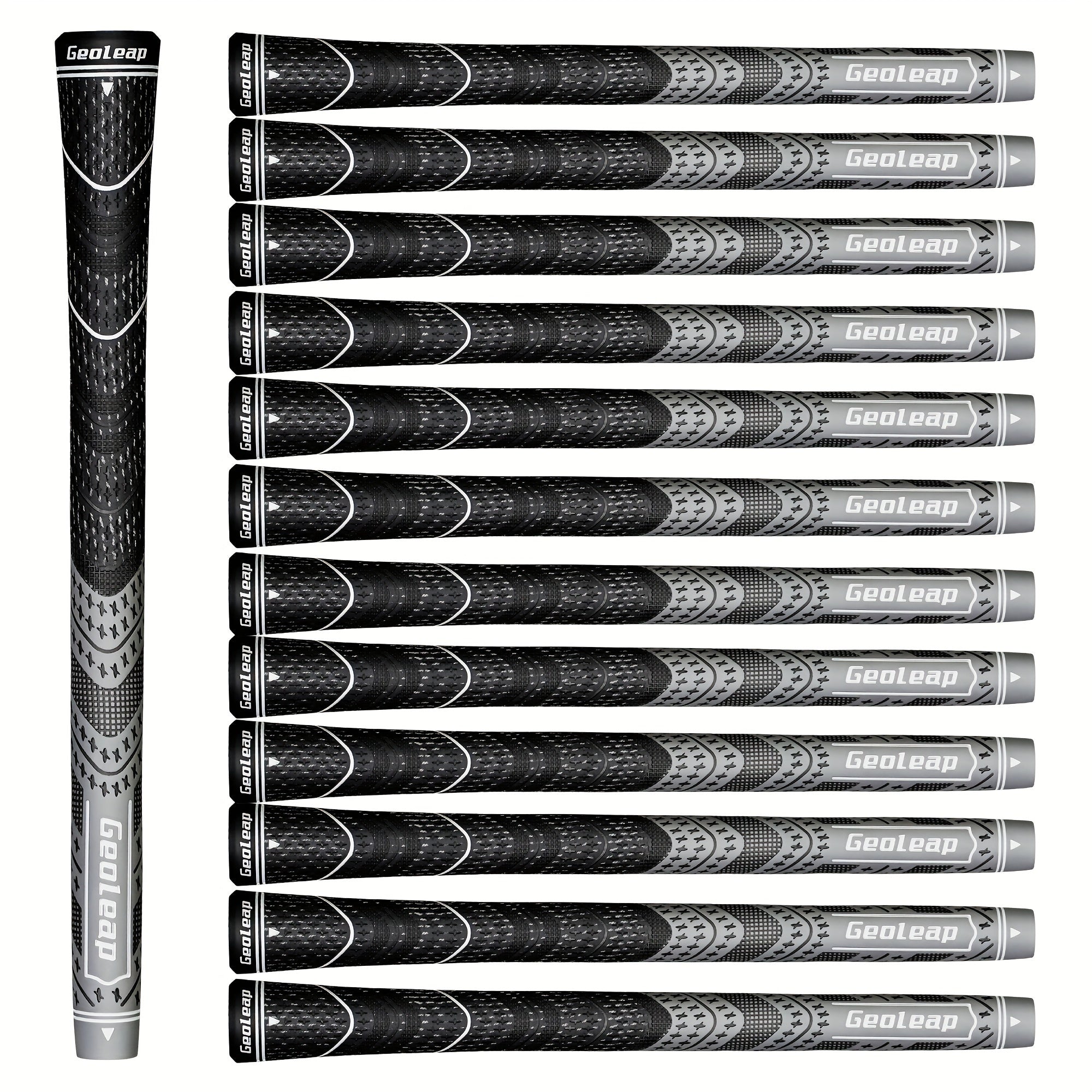 Geoleap Golf Grips Set of 13 Cord Rubber Compound Hybrid – All Weather Golf Club Grips Standard Midsize 8 Colors