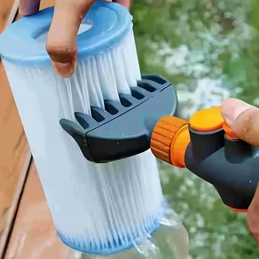 Pool & Spa Filter Cleaner Tool Heavy Duty Ergonomic Handle – Rapid Cartridge Cleaning for Swimming Pool Hot Tub Spa Compatible with Sand DE Cartridge Filters