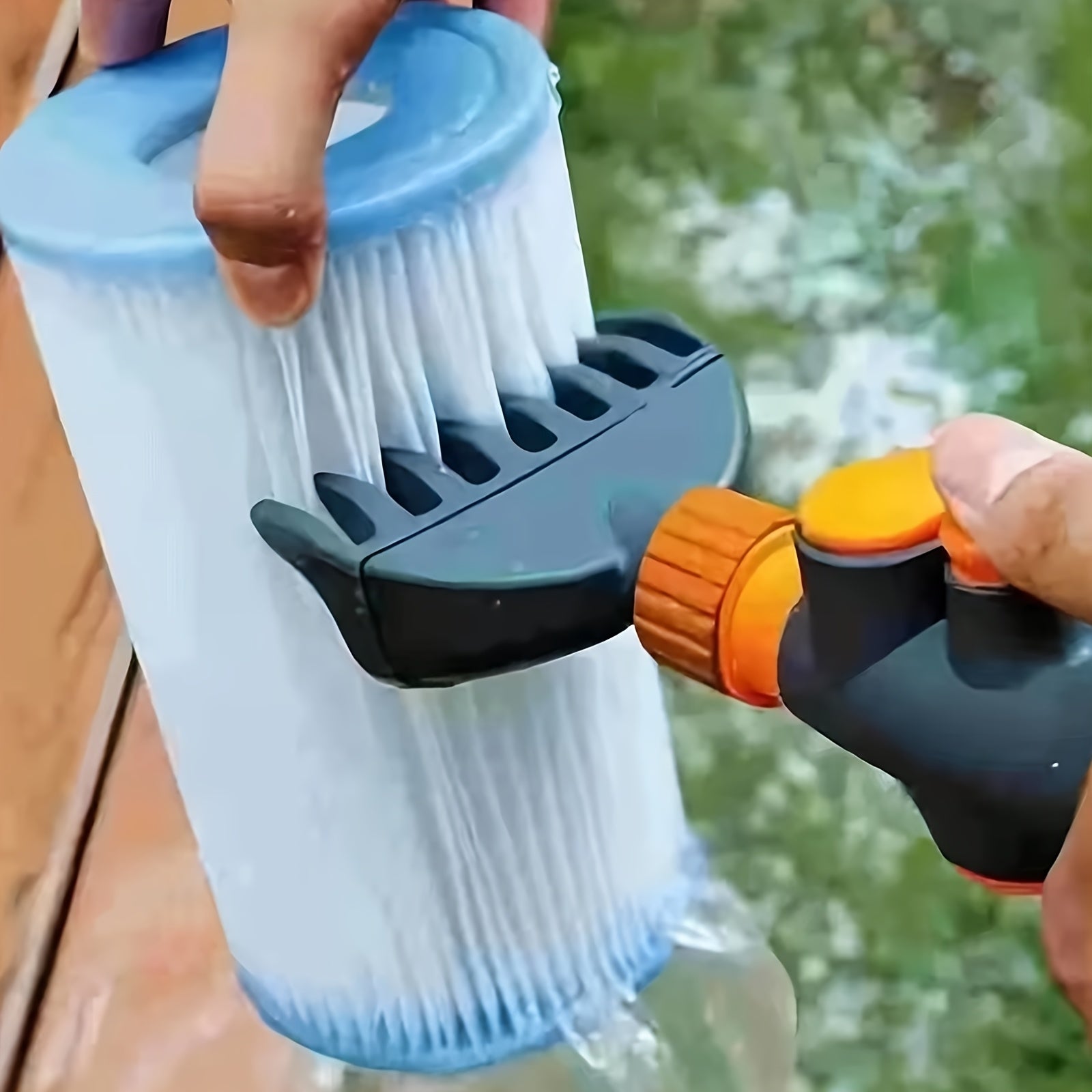 Pool & Spa Filter Cleaner Tool Heavy Duty Ergonomic Handle – Rapid Cartridge Cleaning for Swimming Pool Hot Tub Spa Compatible with Sand DE Cartridge Filters