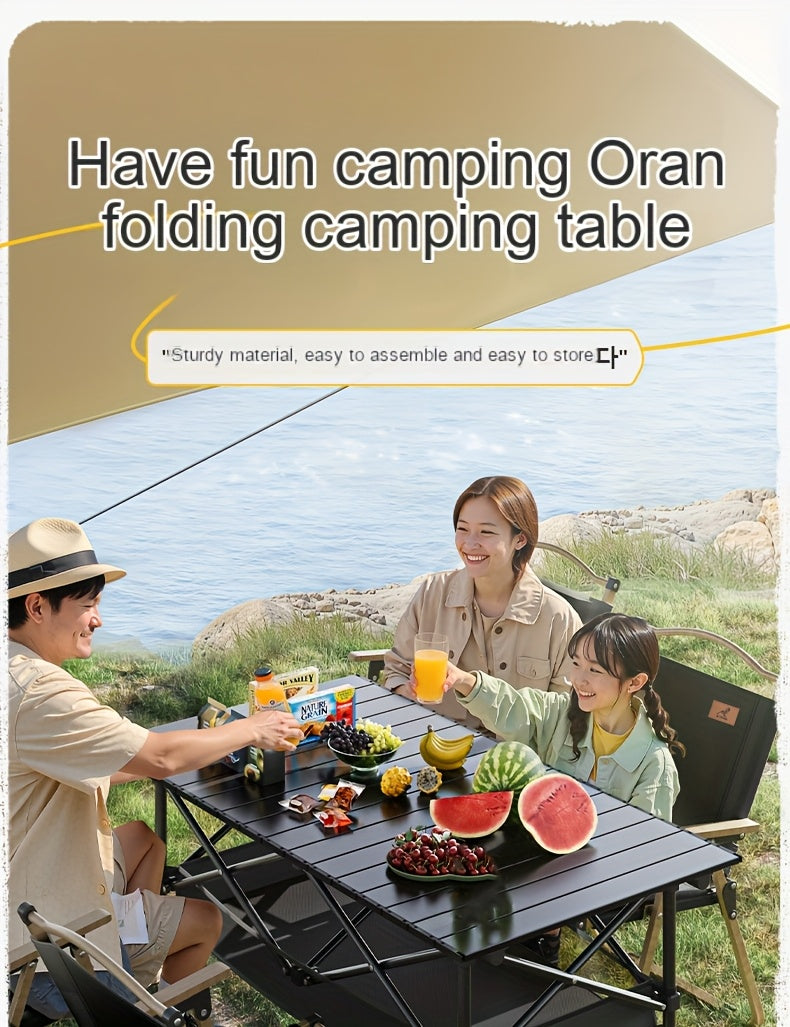 Portable Camping Picnic Table with Carry Bag – Foldable Roll-Up Outdoor Table for Beach, Backyard, Barbecue, Patio & Picnic