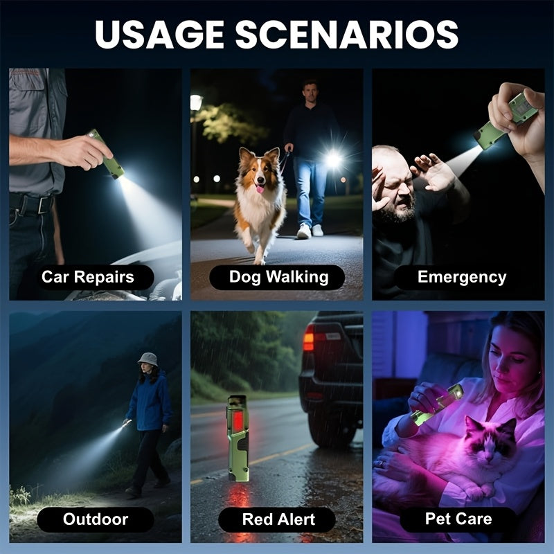 2-Pack Tactical Flashlight Set 4000 Lumens USB-C Rechargeable EDC Flashlight with 8 Modes LCD Display Backup Light for Camping Survival Fishing Emergency Power Outage Gift for Men