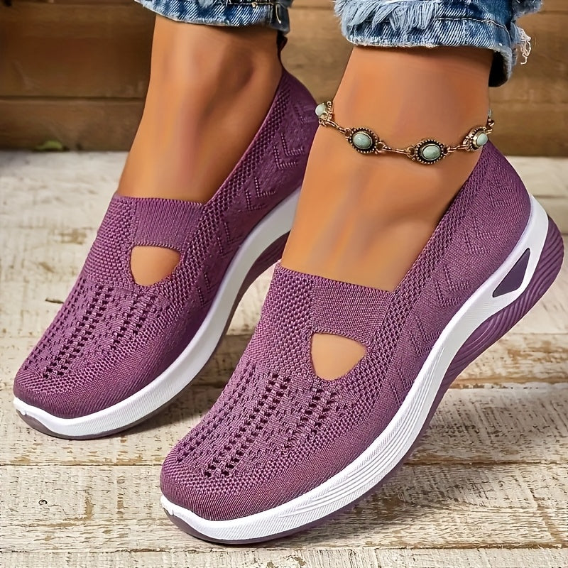 Women's Orthopedic Knitted Breathable Slip-On Shoes Arch Support – Walking Running Casual Sneakers 12 Colors US 2.5-10.5