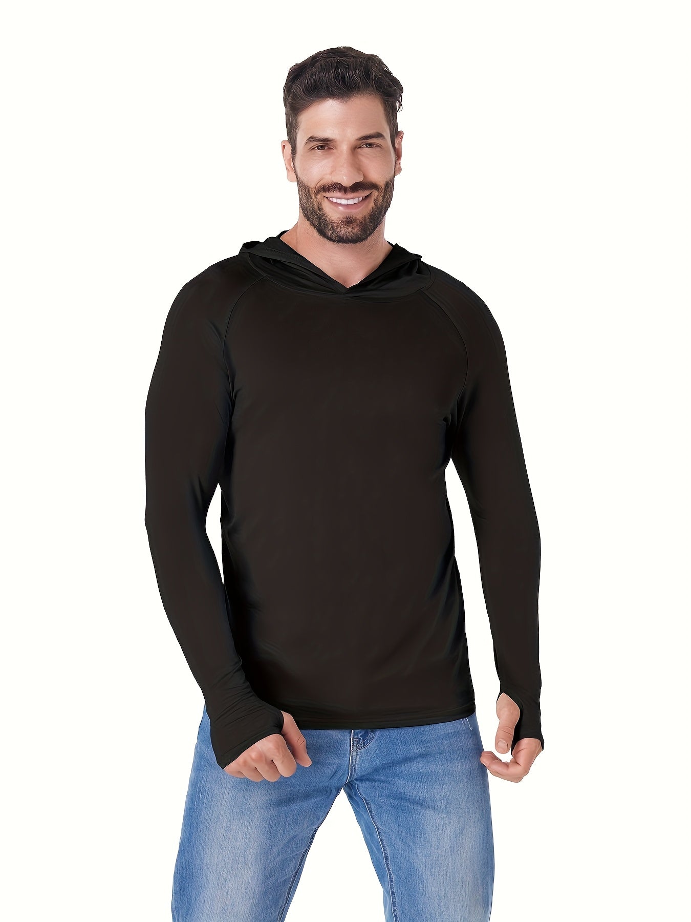 UPF 50+ Rash Guard Long Sleeve Shirts 10-Pack Men Quick-Dry Thumb Holes Sun Protection Lightweight for Fishing Running Hiking Surfing Kayaking S M L XL XXL