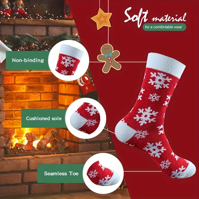 Christmas Socks 30 Pairs Bulk Set – Funny Novelty Holiday Socks with Reindeer Snowflakes Santa Claus Christmas Tree Gingerbread Patterns, Warm Unisex Gift for Men & Women