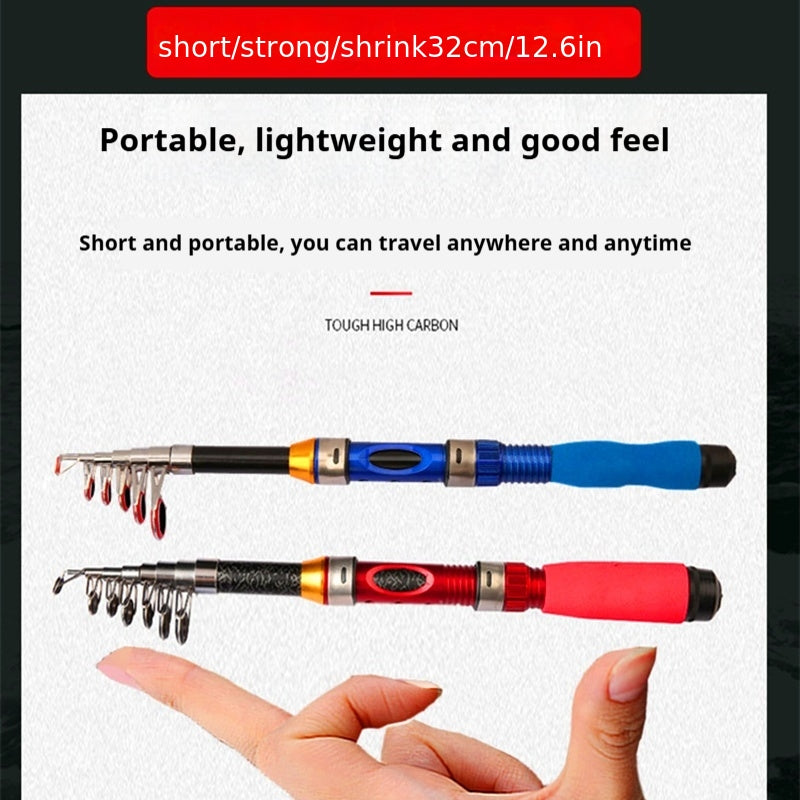Telescopic Pen Fishing Rod Reel Combo Collapsible Pocket Mini Spinning Pole 39-90 Inch Portable Travel Camping Hiking Bass Trout Freshwater Saltwater Beginners Kids