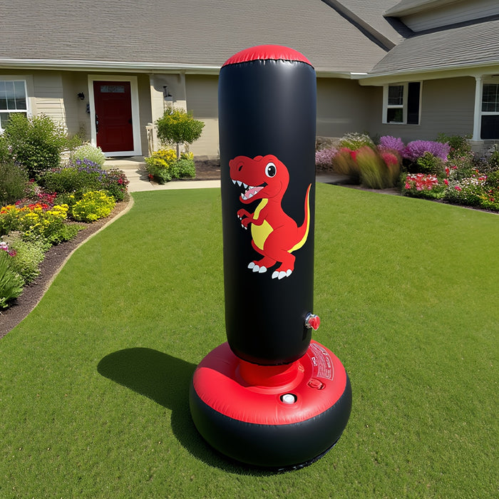 Inflatable Punching Bag for Kids 48-Inch Dinosaur Shaped with Boxing Gloves – Freestanding Bop Bag for Karate, Taekwondo & Active Play, Indoor Outdoor Gift for Boys & Girls