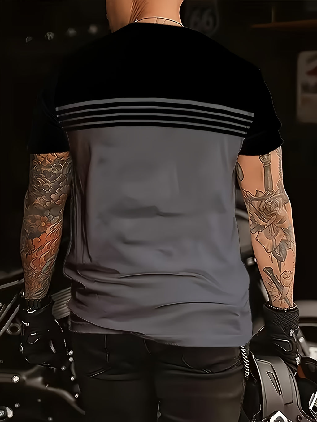 Men's Moisture Wicking T-Shirts 3 Pack Breathable Short Sleeve Vertical Stripe Athletic Tees Round Neck for Gym Beach Office Semi-Formal Wear S-XXXL