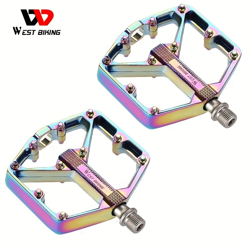 Aluminum Alloy Bicycle Pedals 1 Pair 3 Bearings Lightweight Durable Bike Pedals for Mountain Bikes Road Bikes Easy Install Hexagonal Sleeve Cycling Accessories