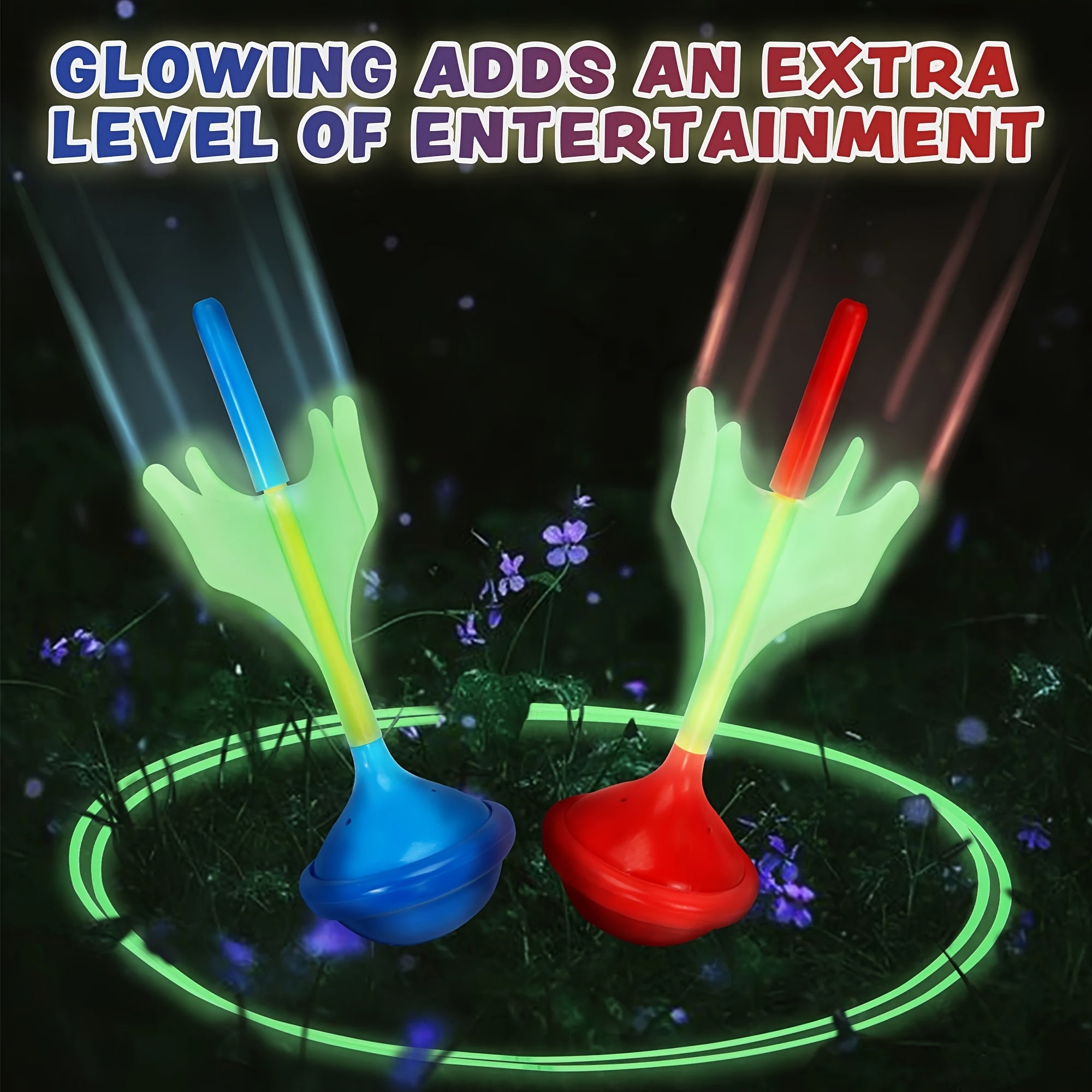 Lawn Darts Game Set 6 Piece Glow in the Dark Outdoor Yard Games for Kids Adults Family Soft Tip Safe Backyard Toss Game