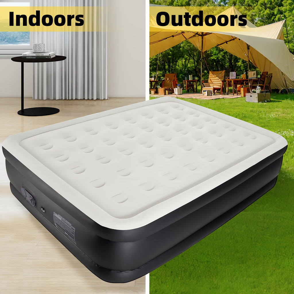 Air Mattress with Built-In Pump 660 Lbs – Inflatable Airbed 16/18/21 Inch Thick, Non-Slip Double Height, Twin & Queen for Camping, Home Guest Bed & Travel