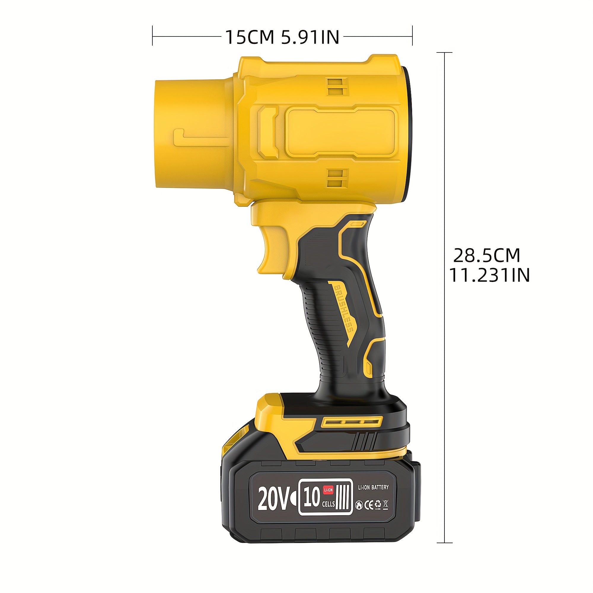 Cordless Leaf Blower 20V 50000RPM – Turbo Air Blower for Leaf Blowing, Snow Removal, Car Drying & Dust Cleaning, Rechargeable Lithium Battery, Lightweight Handheld Outdoor Tool